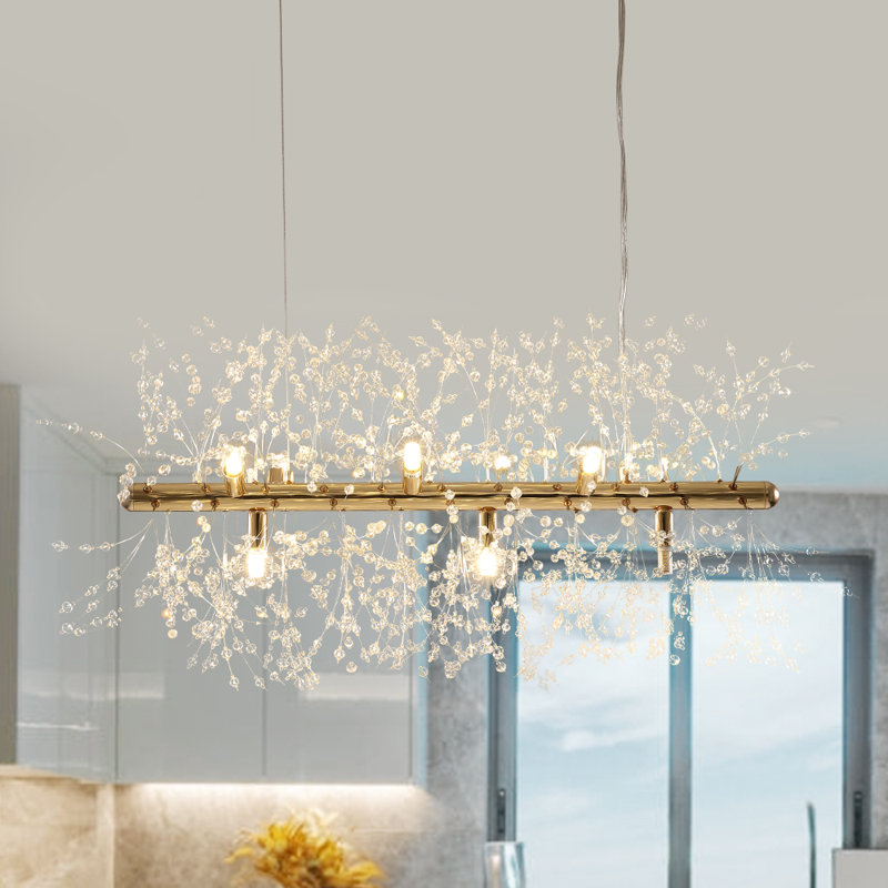 Everly Quinn 9 Light Unique / Statement Modern Linear Chandelier with